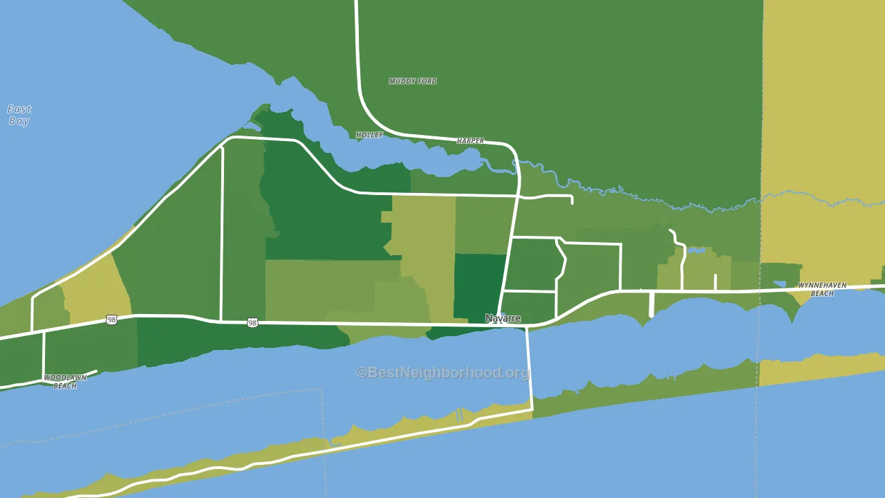 Navarre, FL block-group voter-turnout map