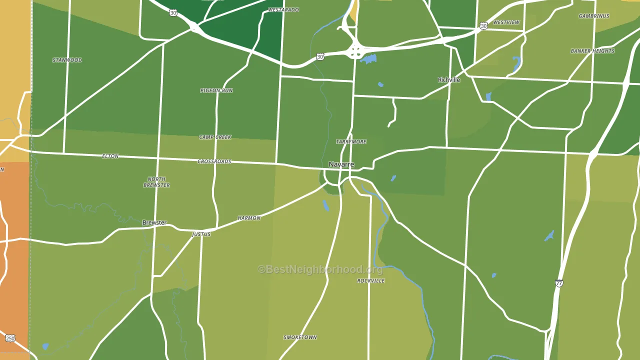 Navarre, OH block-group voter-turnout map