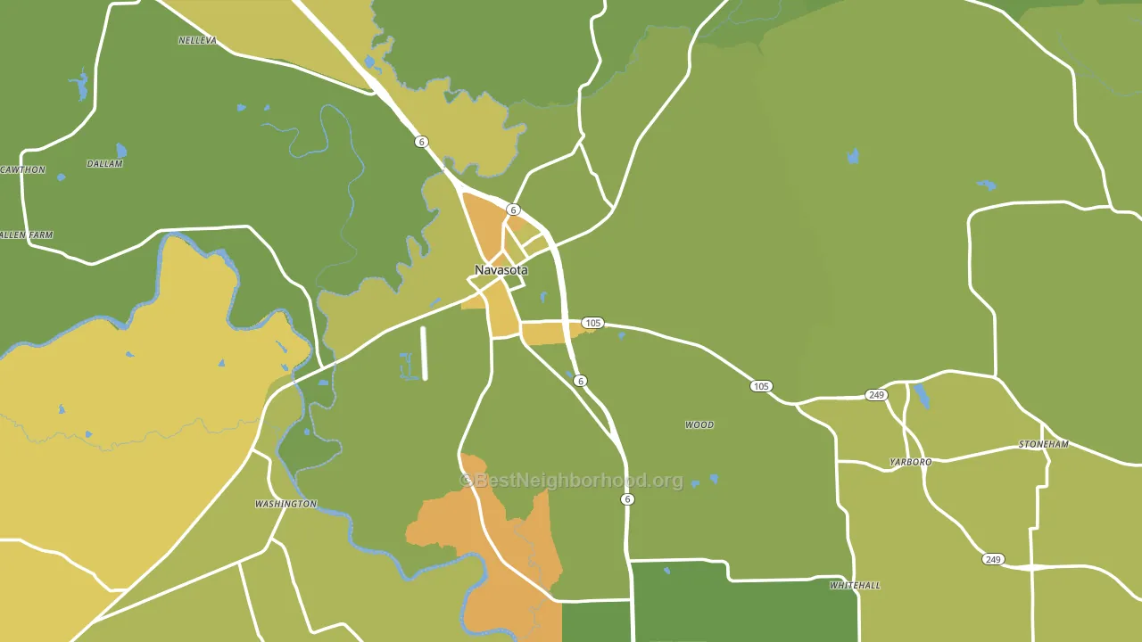 Navasota, TX block-group voter-turnout map