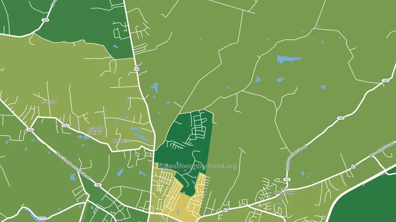Nazareth, KY block-group voter-turnout map
