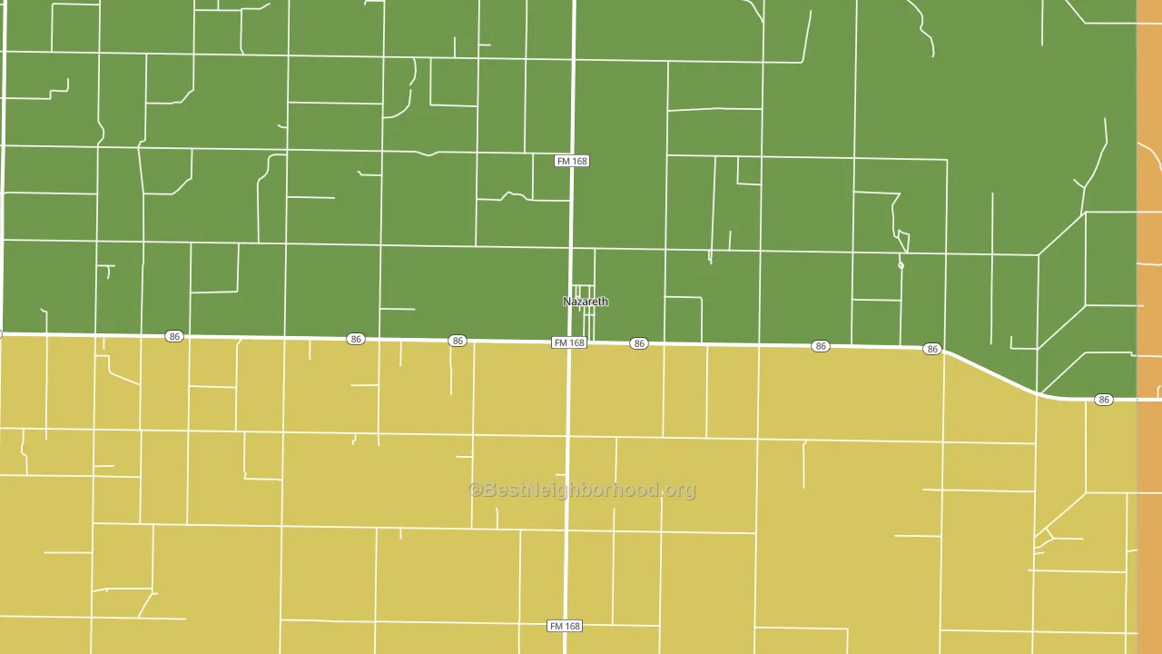Nazareth, TX block-group voter-turnout map