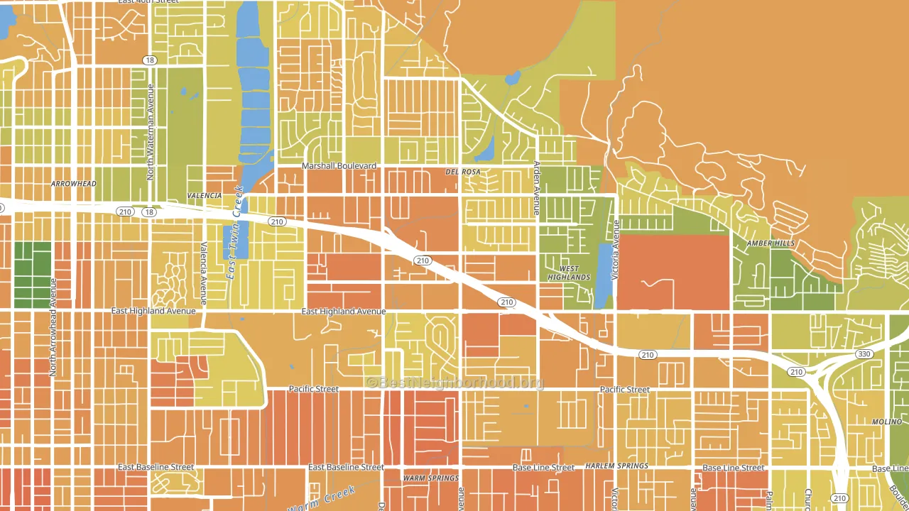NE-Sterling, San Bernardino, CA block-group voter-turnout map