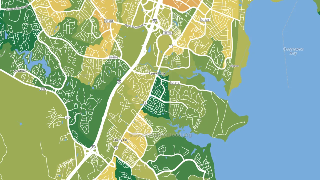 Neabsco, VA block-group voter-turnout map