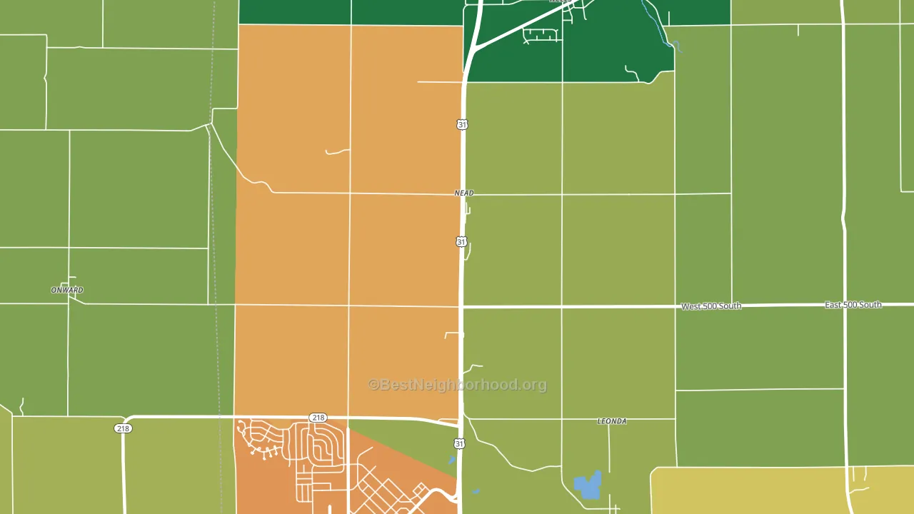 Nead, IN block-group voter-turnout map