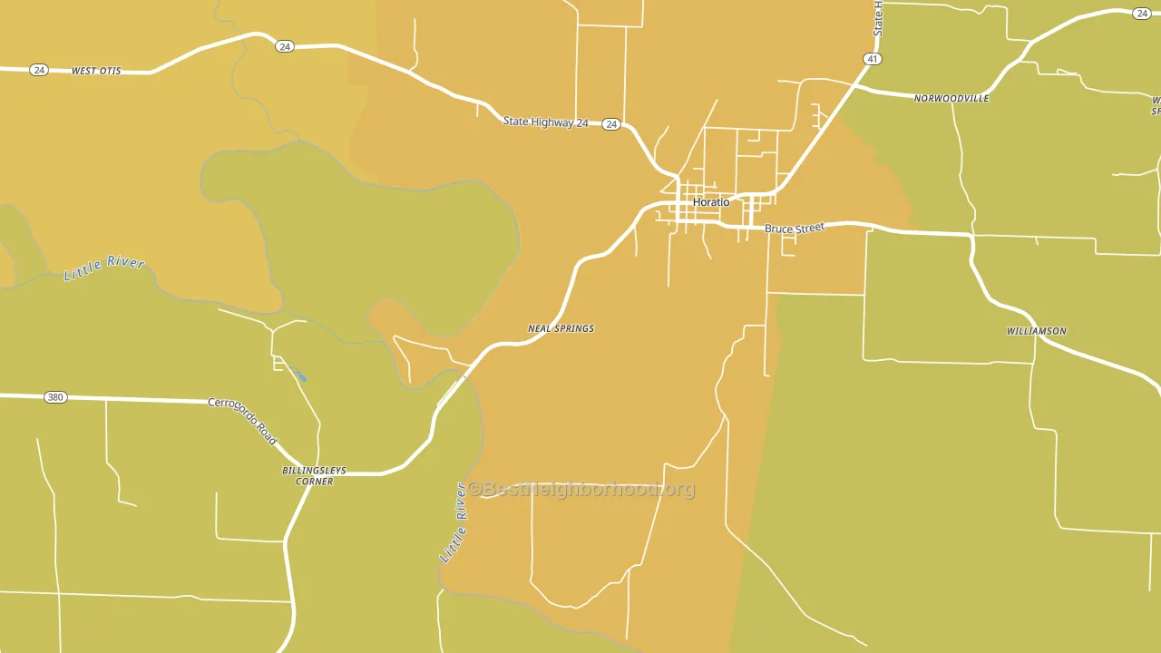 Neal Springs, AR block-group voter-turnout map