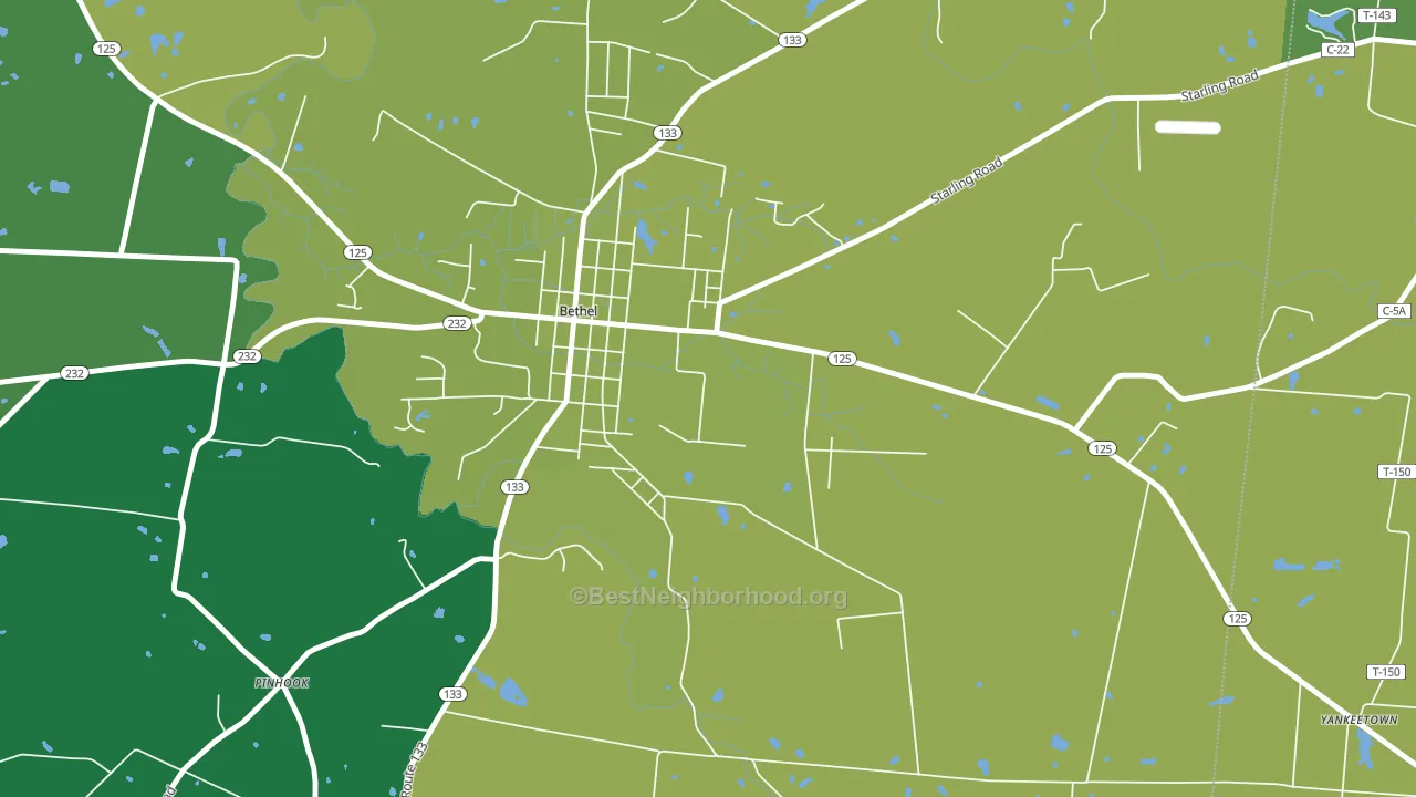 Neals Corner, OH block-group voter-turnout map