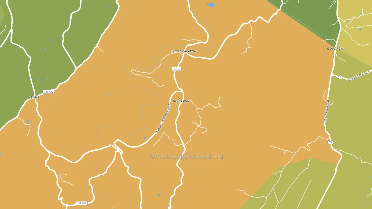 Neals Run, WV block-group voter-turnout map