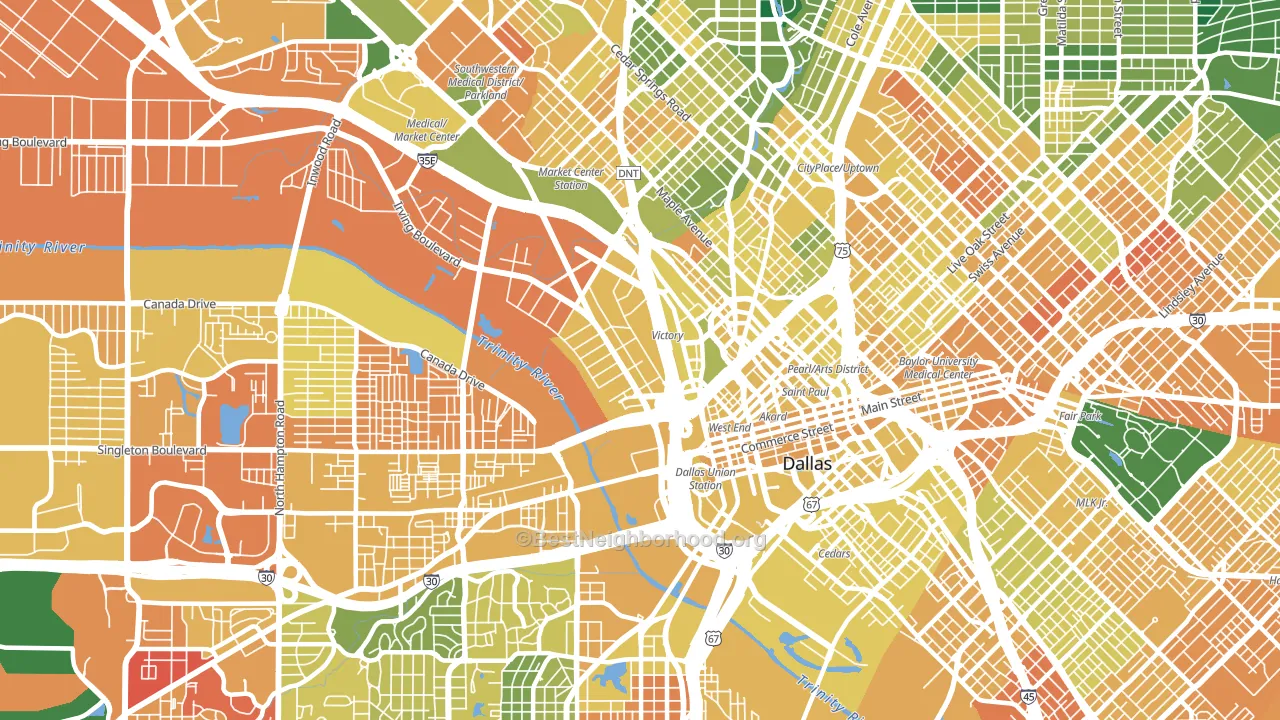 Near East, Dallas, TX block-group voter-turnout map