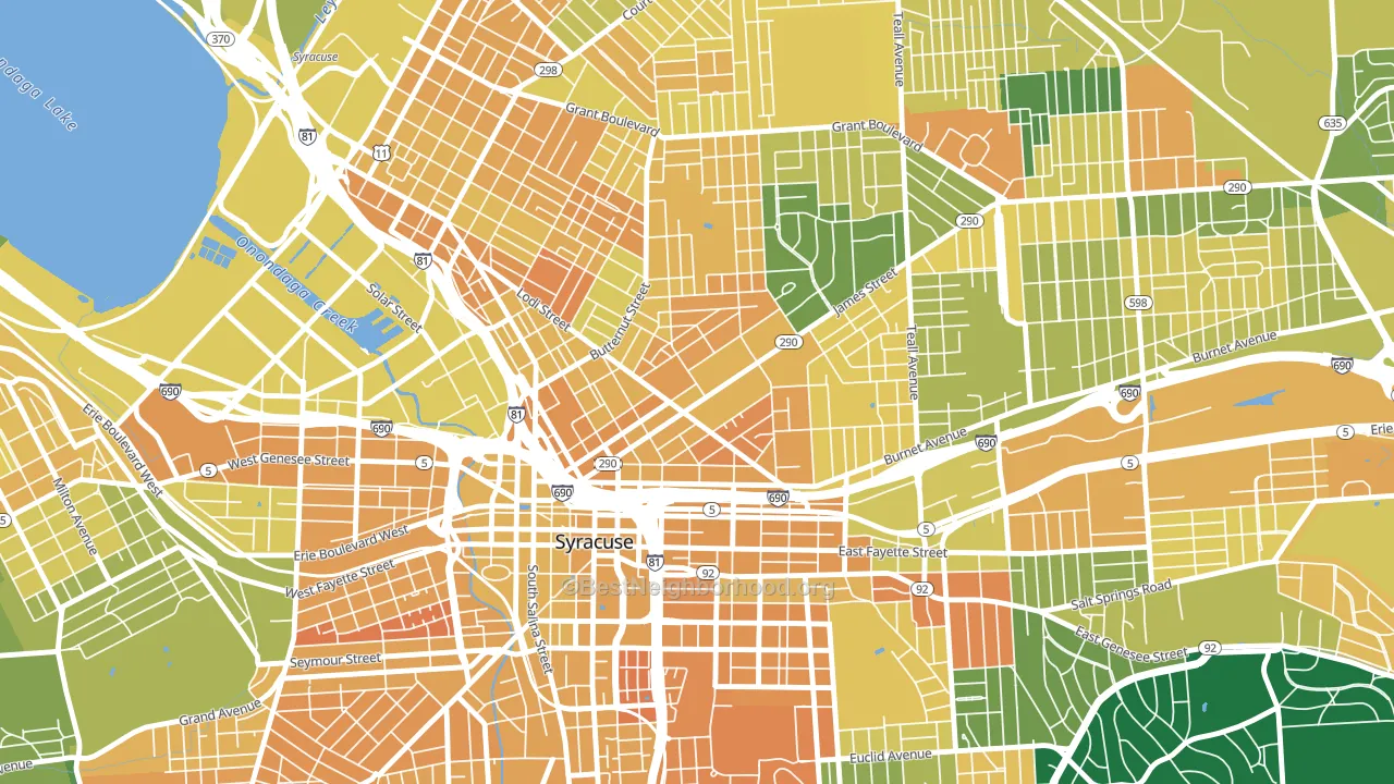 Near Northeast, Syracuse, NY block-group voter-turnout map