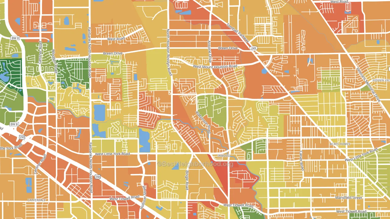 Near Northwest, Houston, TX block-group voter-turnout map