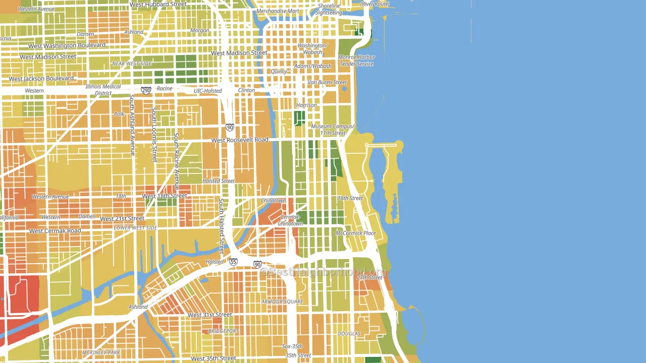 Near South Side, Chicago, IL block-group voter-turnout map
