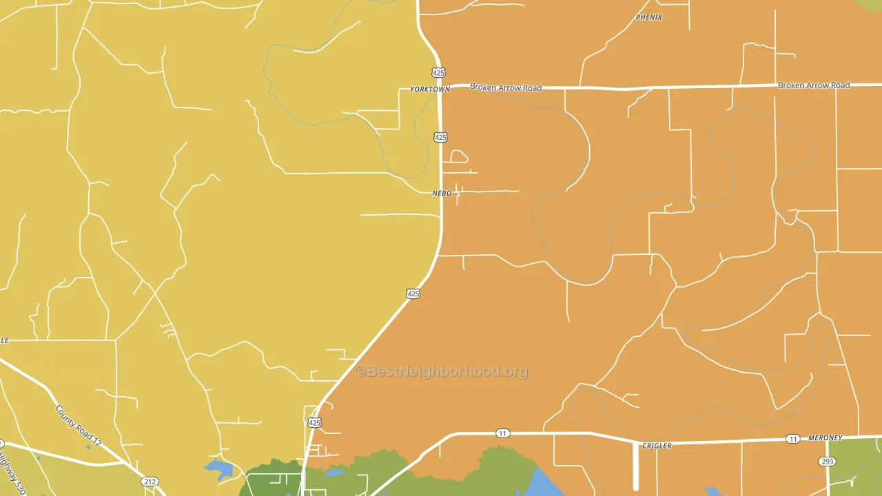 Nebo, AR block-group voter-turnout map