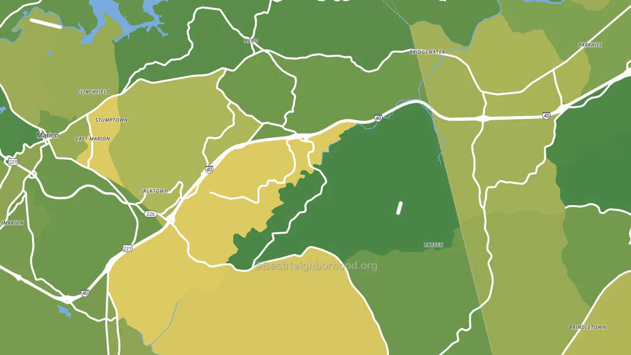Nebo, NC block-group voter-turnout map