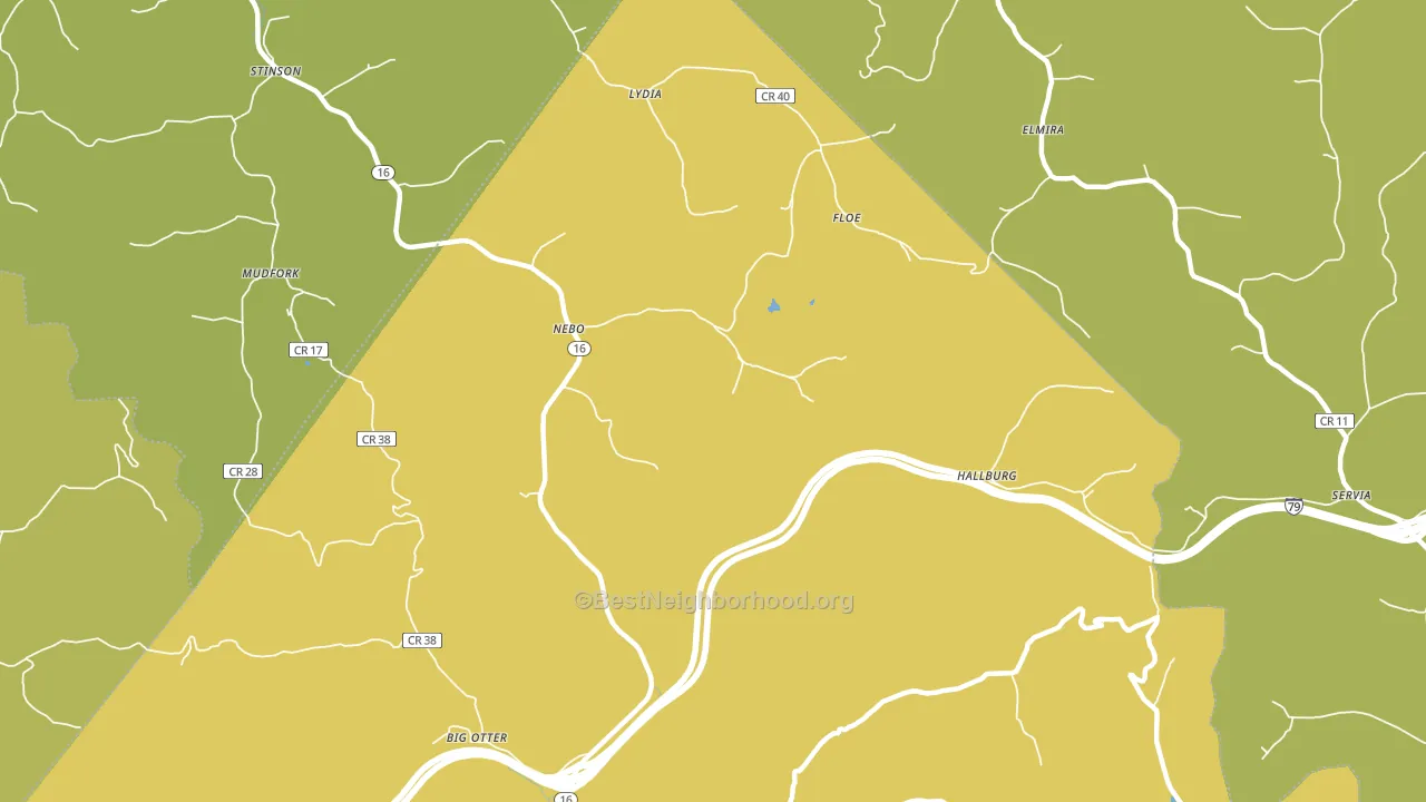 Nebo, WV block-group voter-turnout map