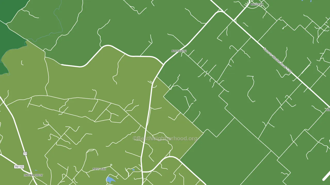 Nechanitz, TX block-group voter-turnout map