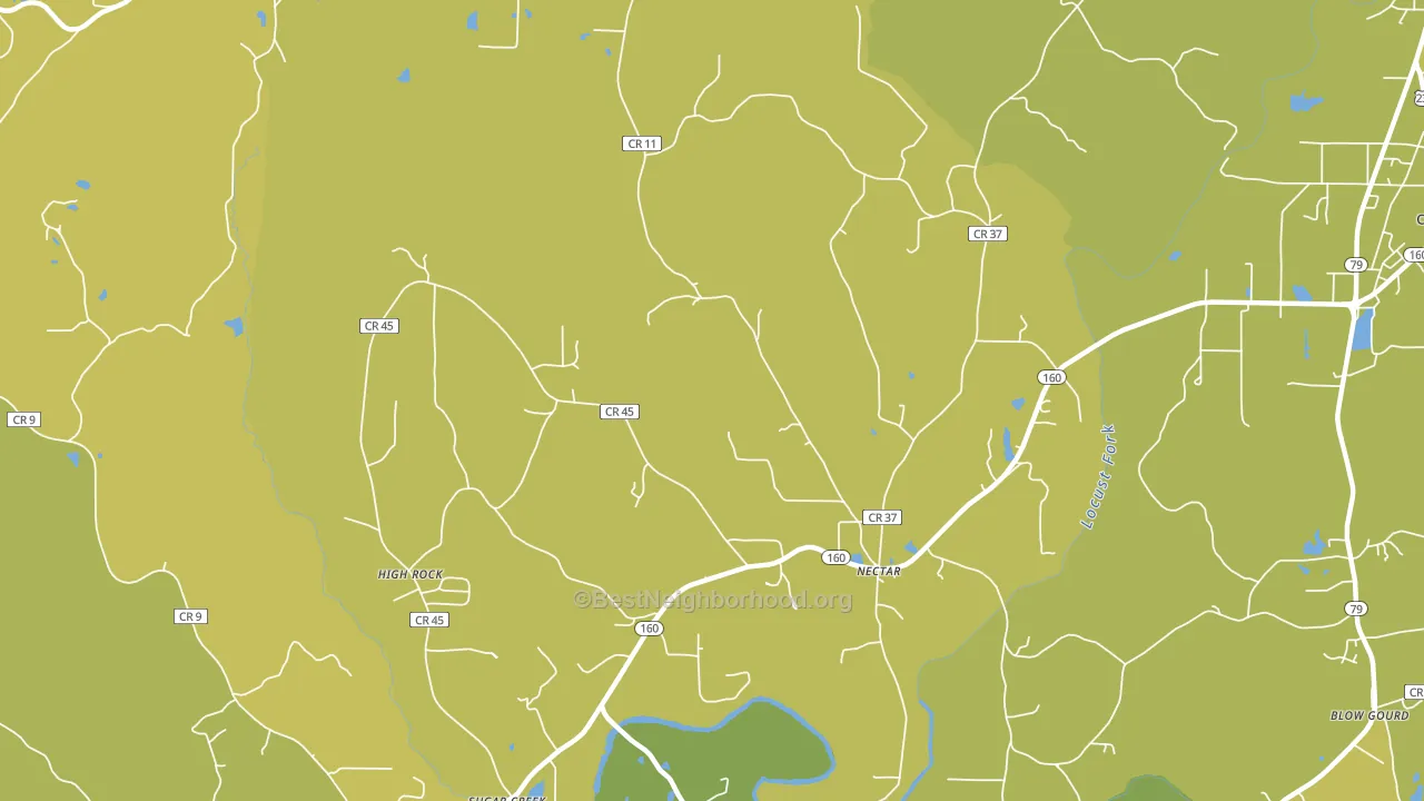 Nectar, AL block-group voter-turnout map