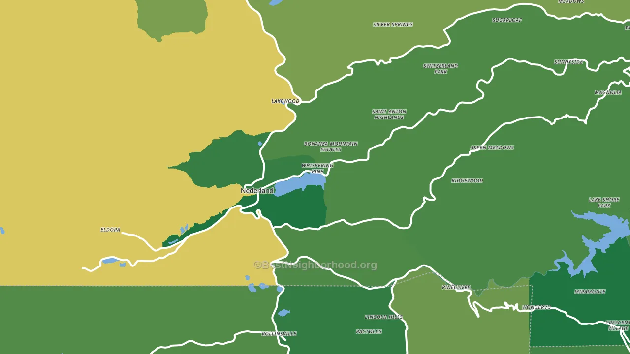 Nederland, CO block-group voter-turnout map