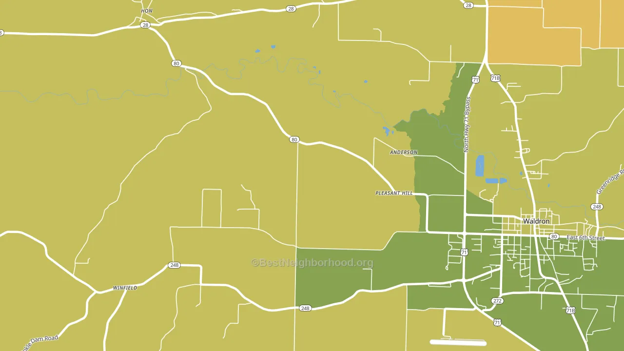 Needmore, AR block-group voter-turnout map