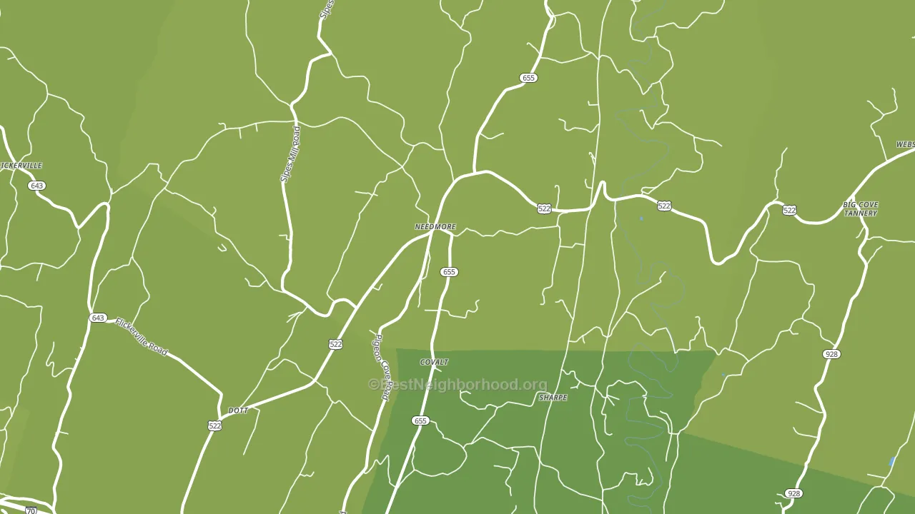Needmore, PA block-group voter-turnout map