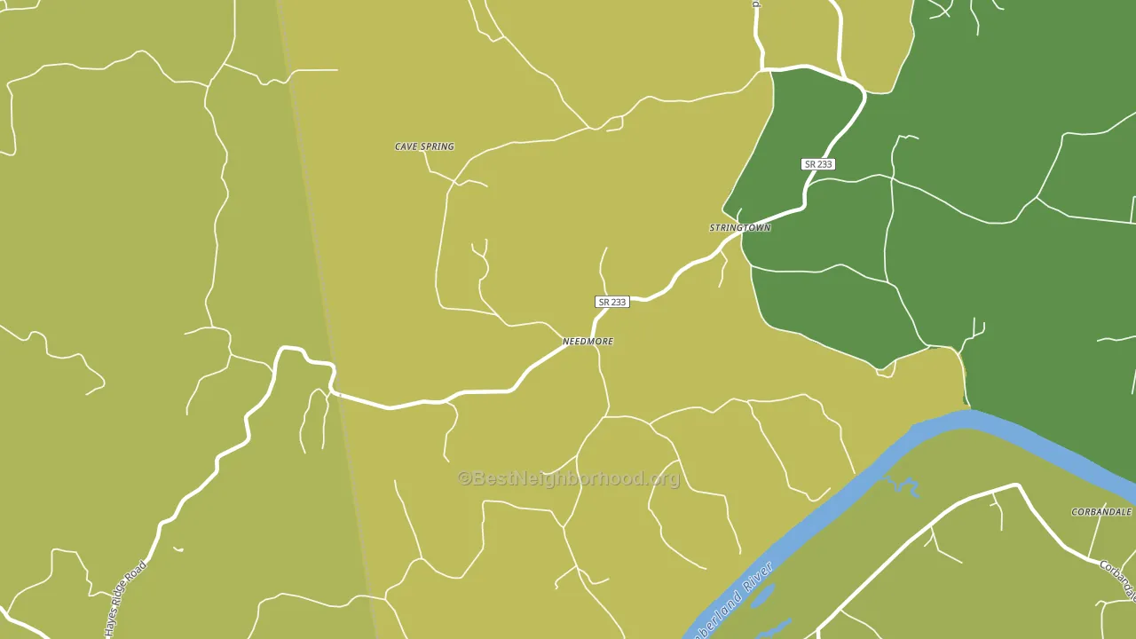 Needmore, TN block-group voter-turnout map