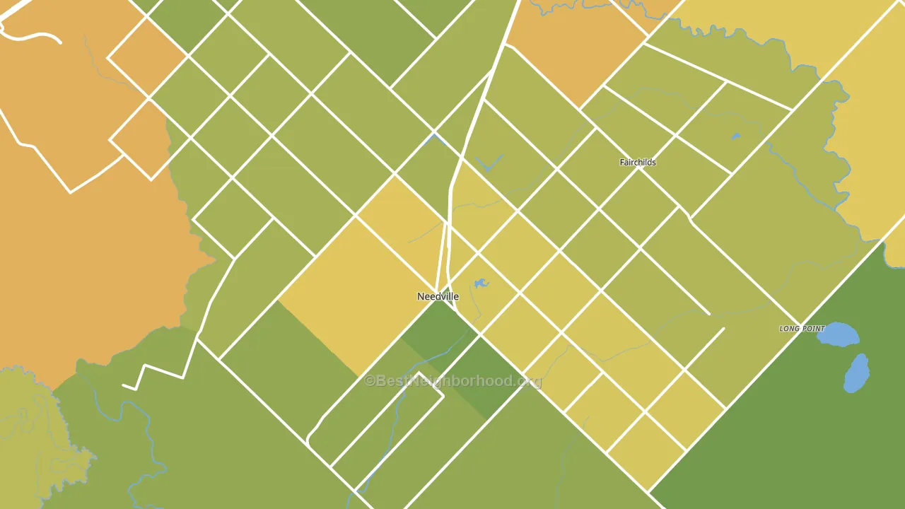 Needville, TX block-group voter-turnout map