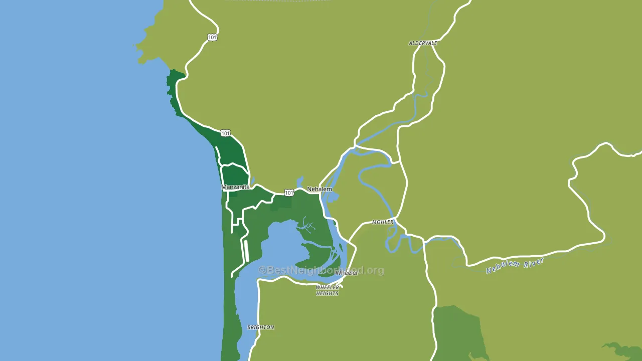 Nehalem, OR block-group voter-turnout map