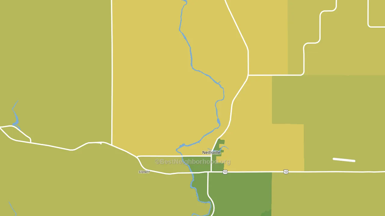 Neillsville, WI block-group voter-turnout map