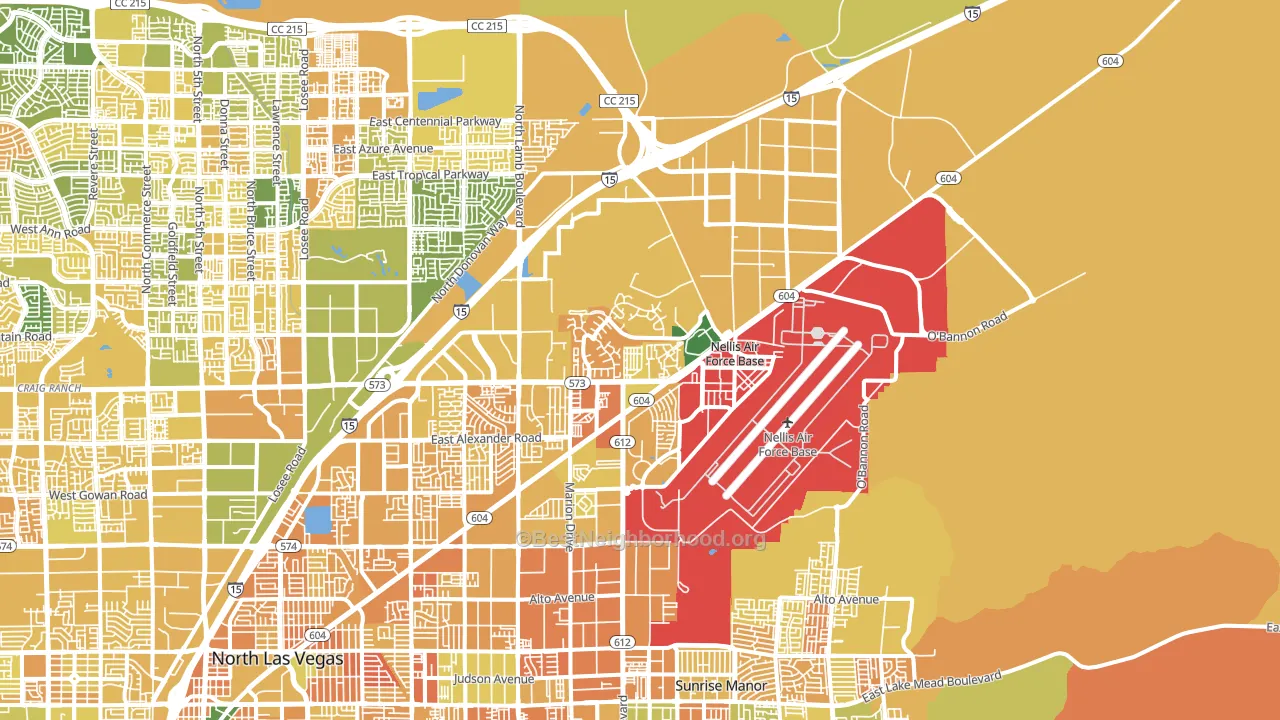 Nellis Afb, NV block-group voter-turnout map