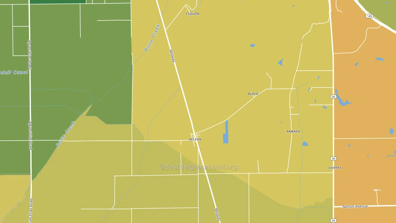 Nelson, CA block-group voter-turnout map