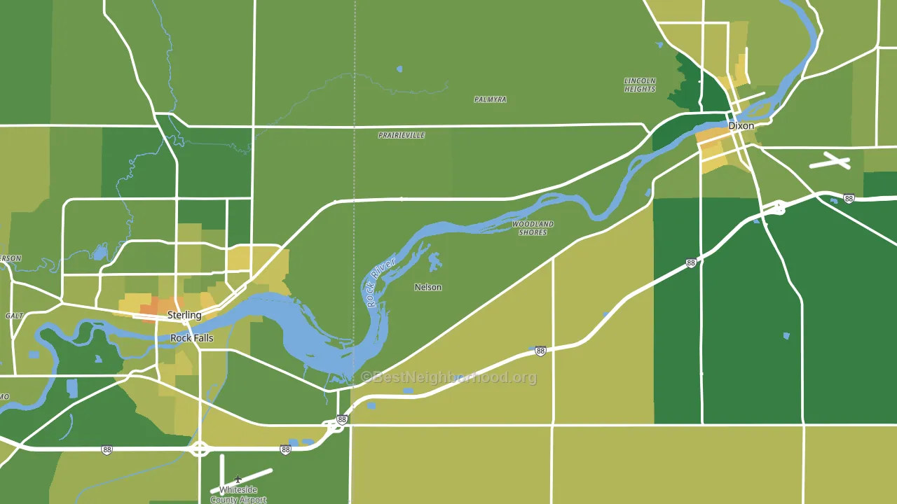Nelson, IL block-group voter-turnout map