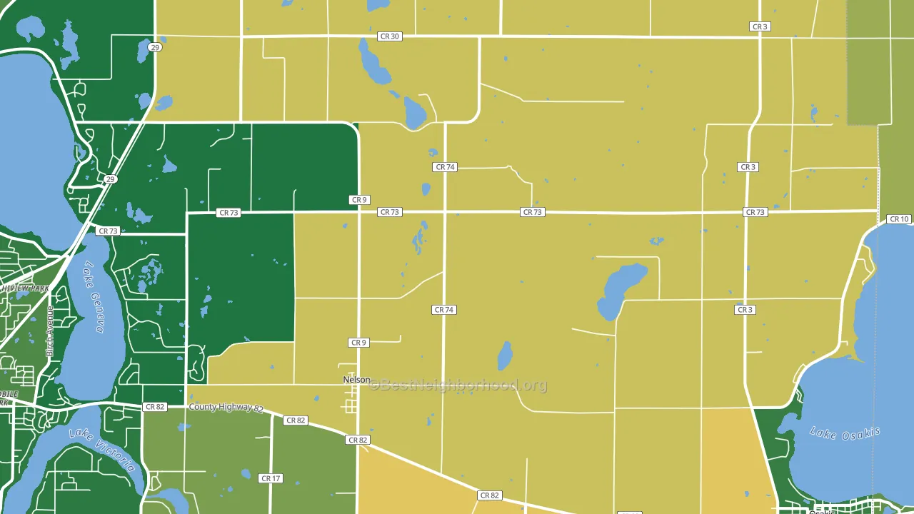 Nelson, MN block-group voter-turnout map