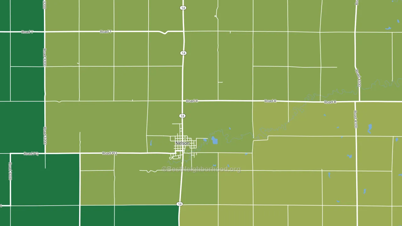 Nelson, NE block-group voter-turnout map