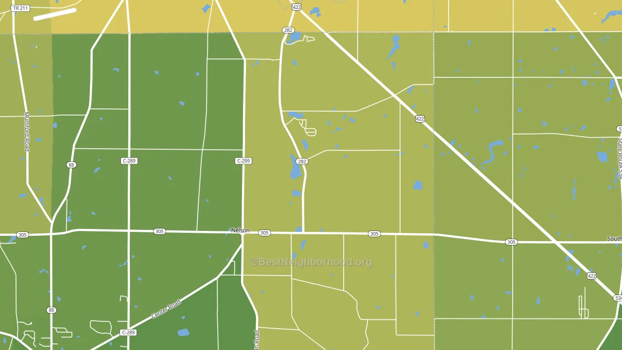 Nelson, OH block-group voter-turnout map