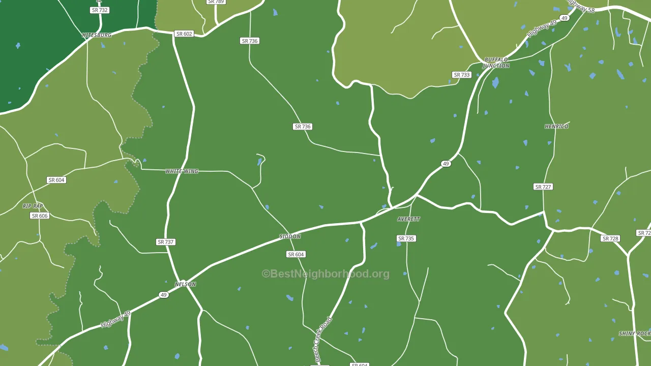 Nelson, VA block-group voter-turnout map