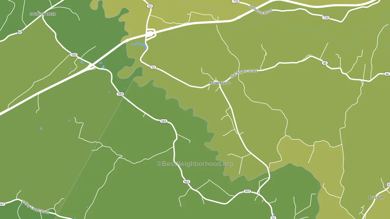 Nelsonville, KY block-group voter-turnout map