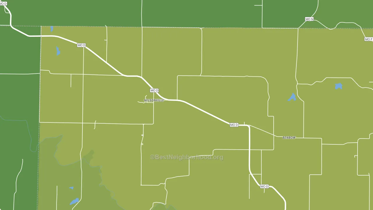 Nelsonville, MO block-group voter-turnout map
