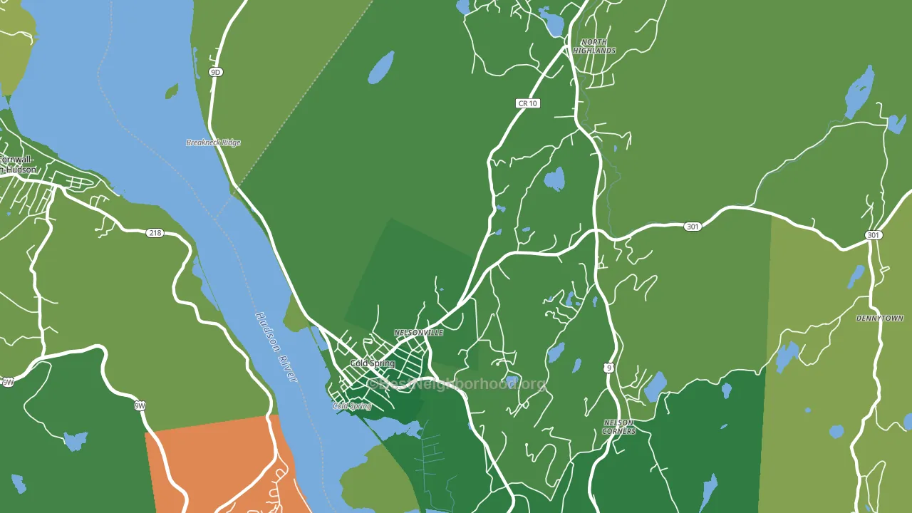 Nelsonville, NY block-group voter-turnout map