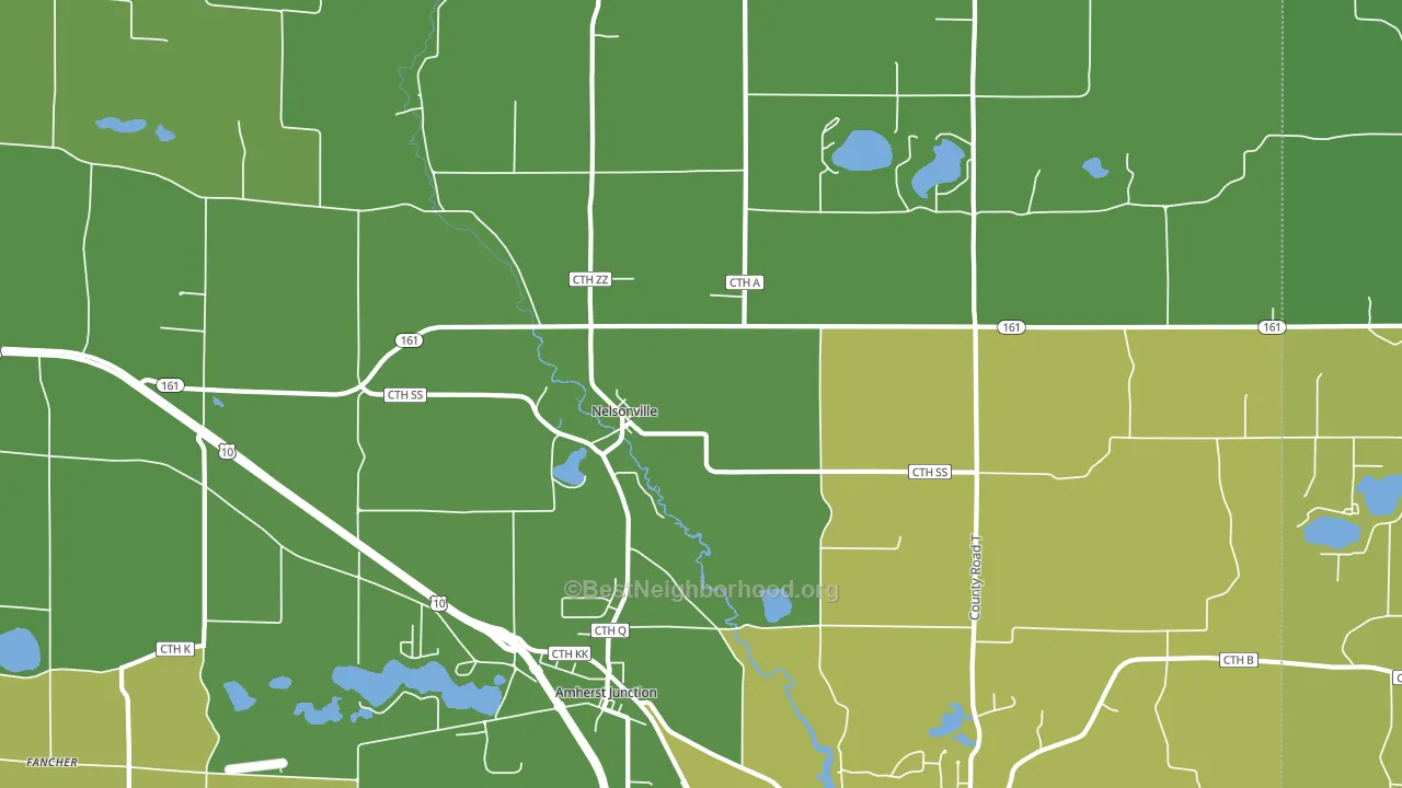 Nelsonville, WI block-group voter-turnout map