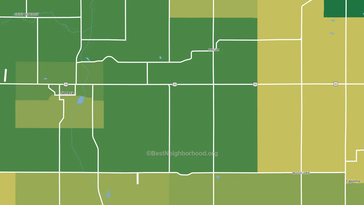 Nemaha County, KS block-group voter-turnout map