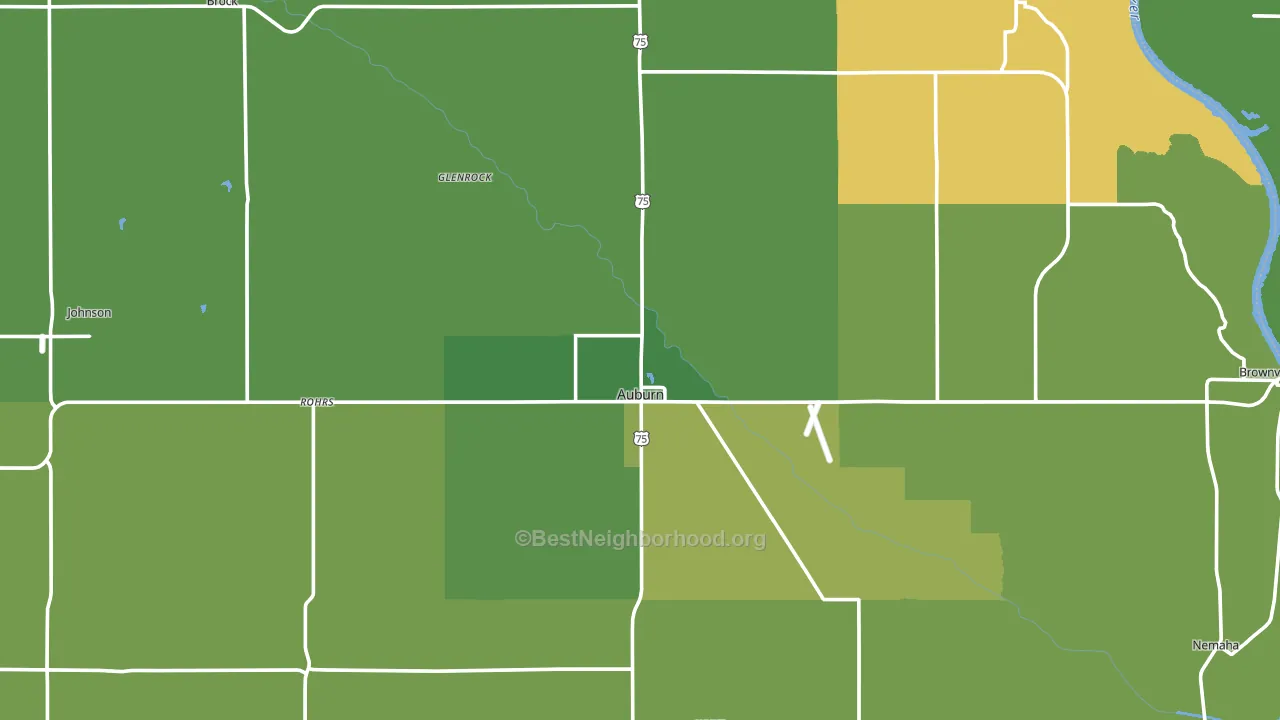 Nemaha County, NE block-group voter-turnout map