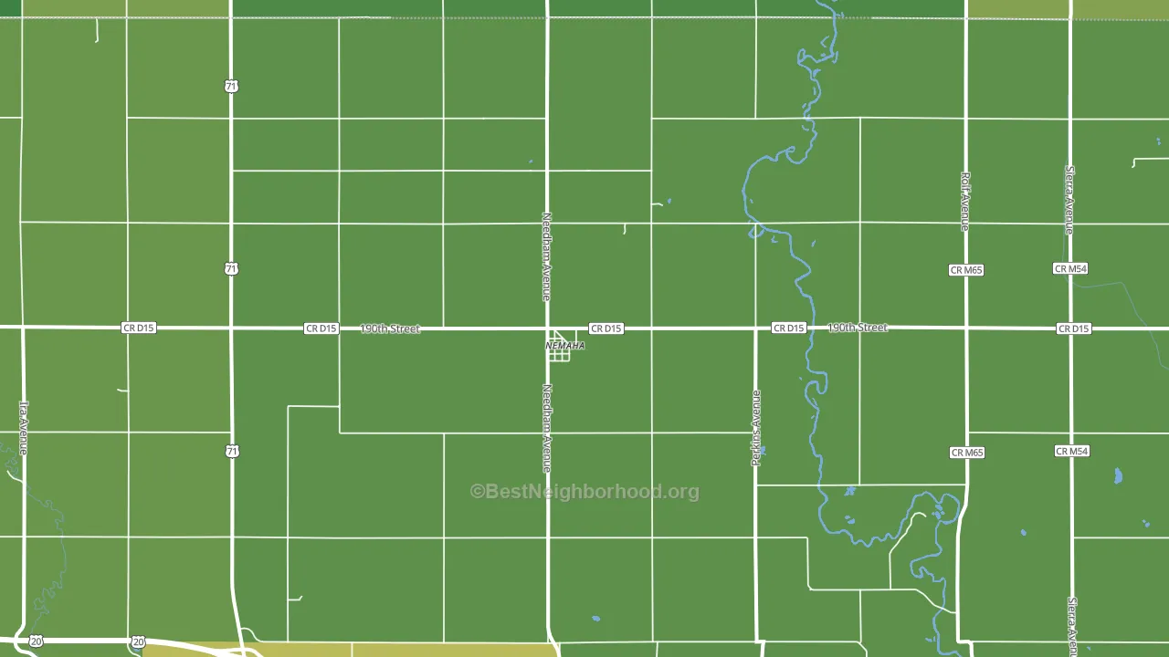 Nemaha, IA block-group voter-turnout map