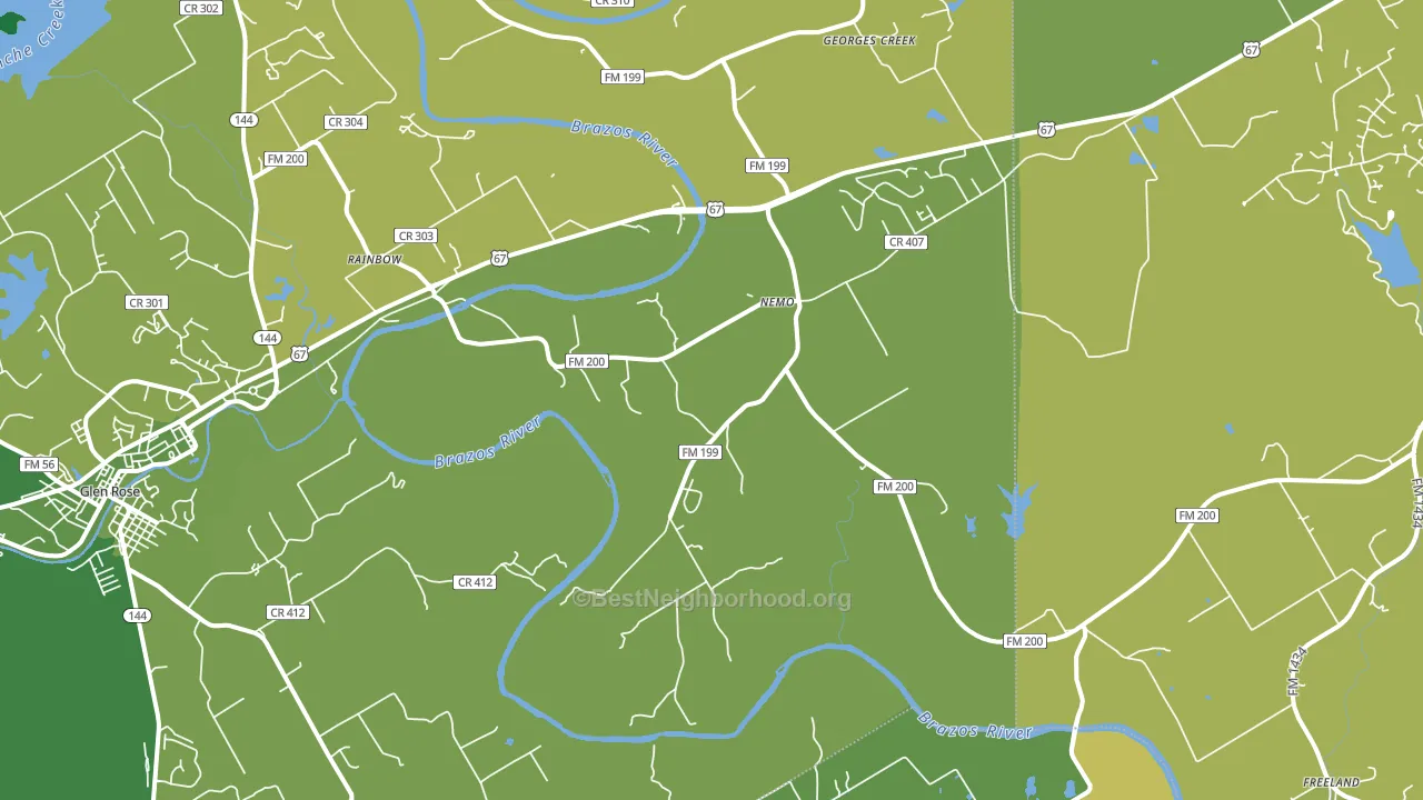 Nemo, TX block-group voter-turnout map