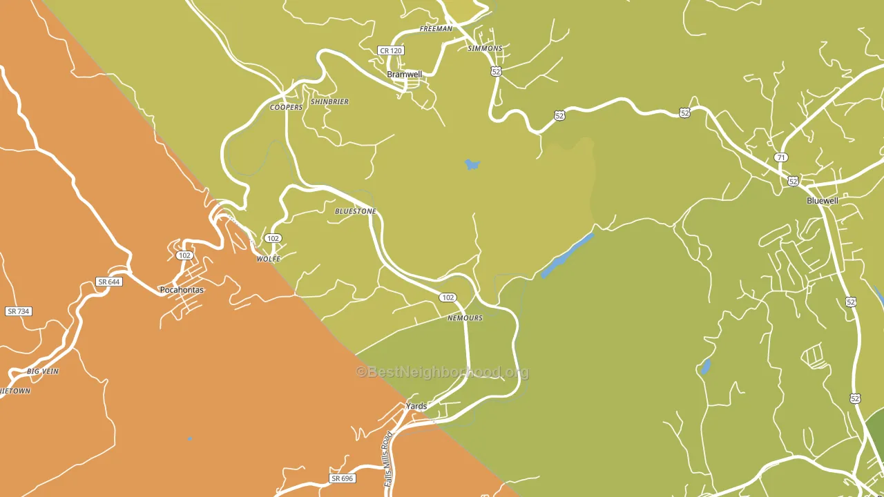 Nemours, WV block-group voter-turnout map