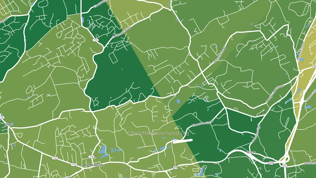 Neola, PA block-group voter-turnout map