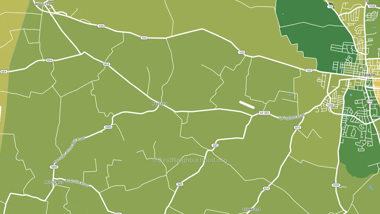 Neosheo, KY block-group voter-turnout map