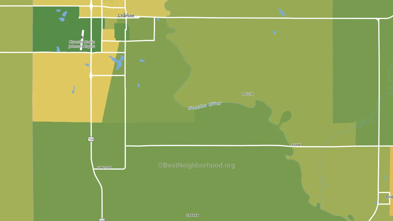 Neosho County, KS block-group voter-turnout map