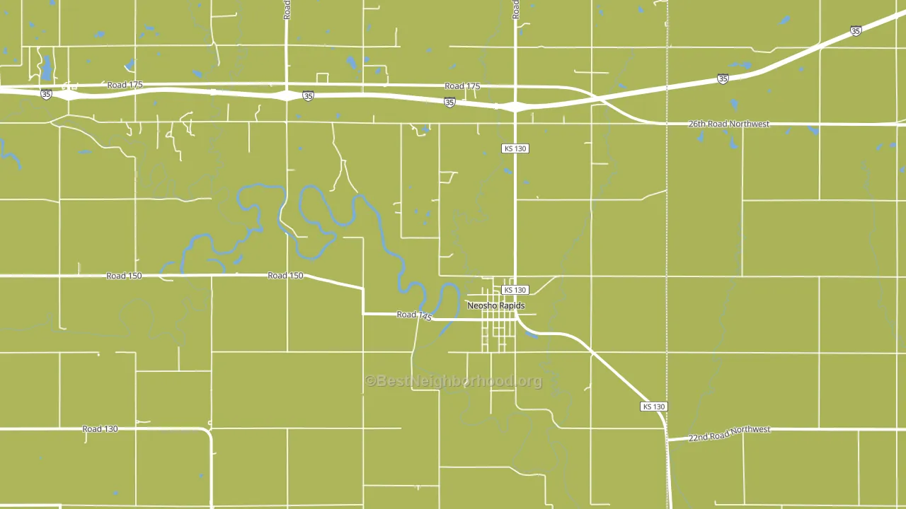 Neosho Rapids, KS block-group voter-turnout map