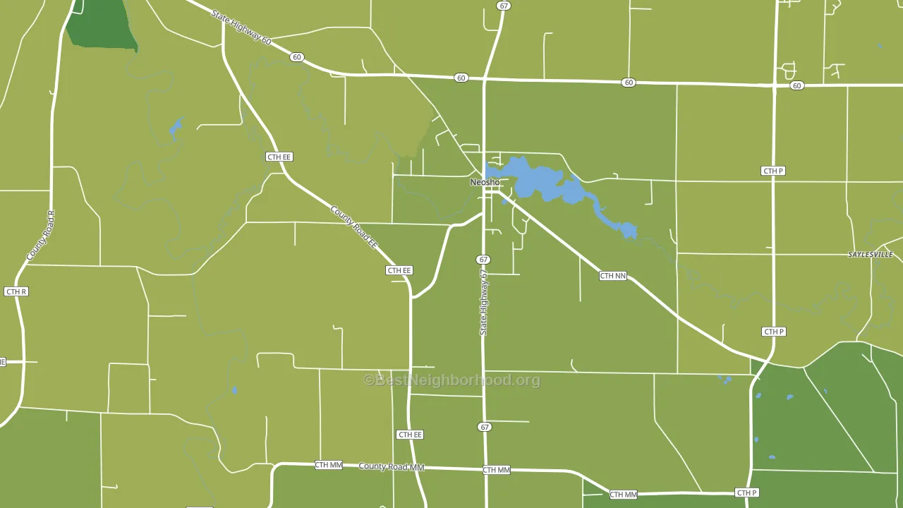 Neosho, WI block-group voter-turnout map