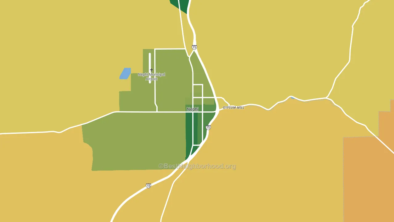 Nephi, UT block-group voter-turnout map