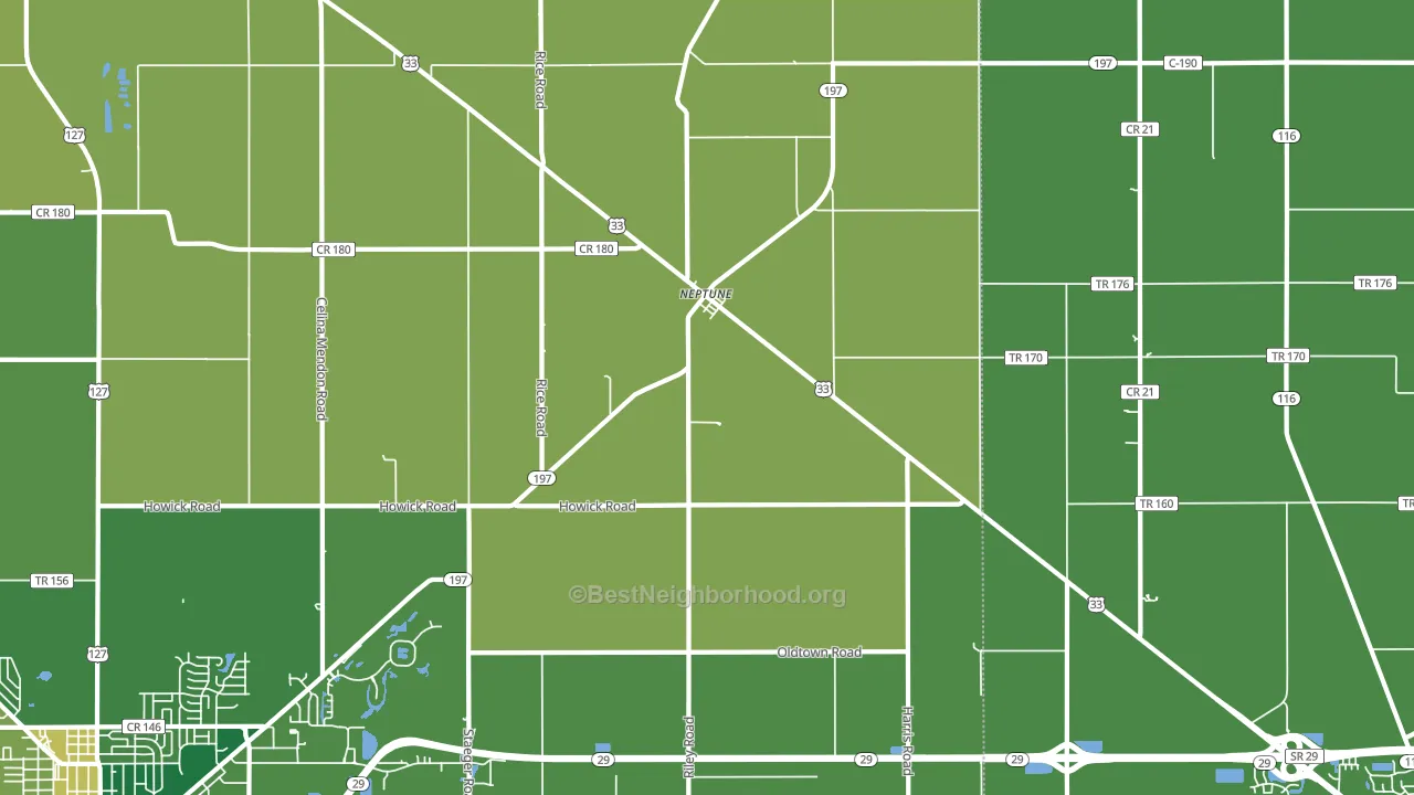 Neptune, OH block-group voter-turnout map